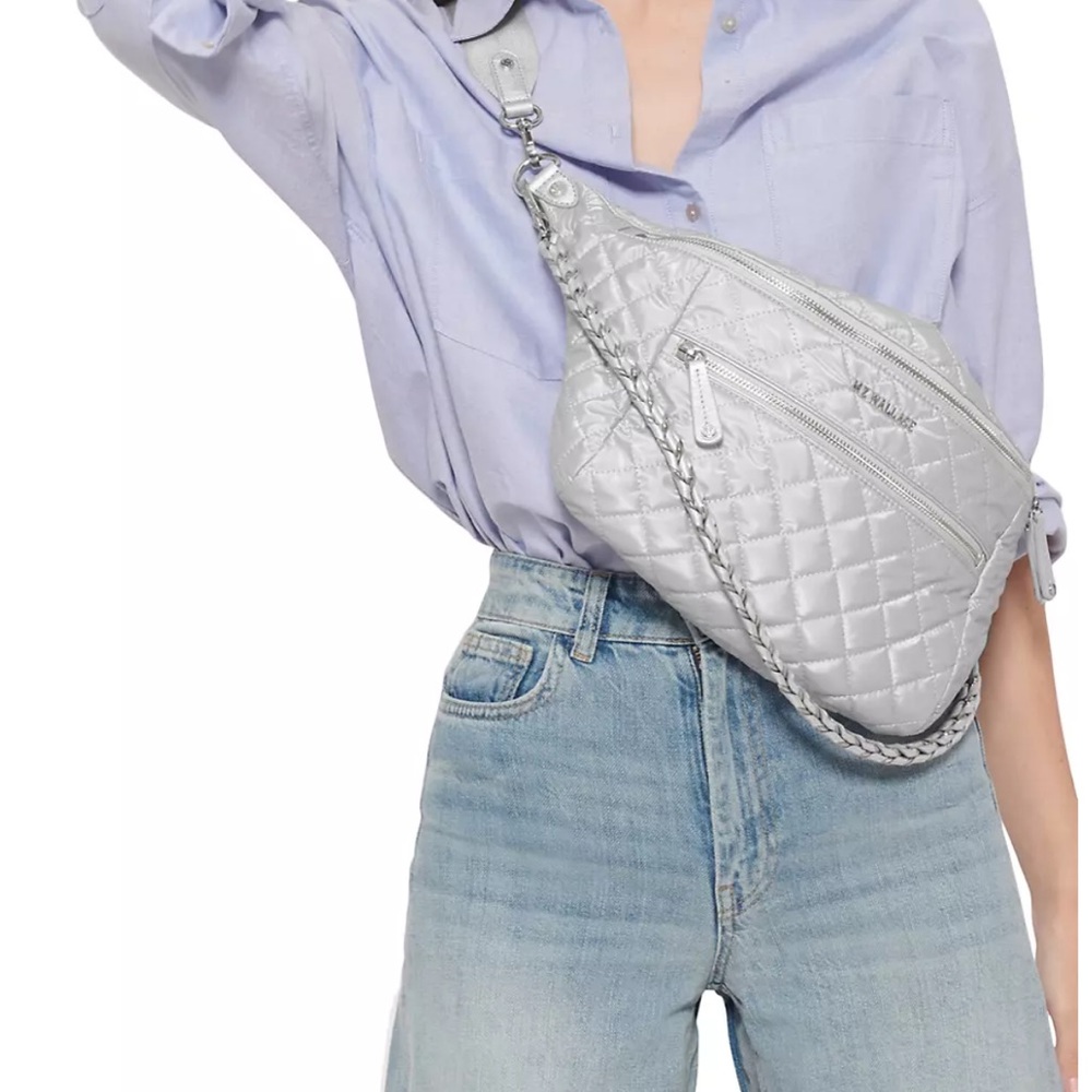 MZ Wallace
Crosby Crossbody Sling Bag oyster used comes with 2 straps